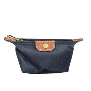 Longchamp Le Pliage Coin Purse in Black Tiny Pouch France EUC LUX Nylon Travel
